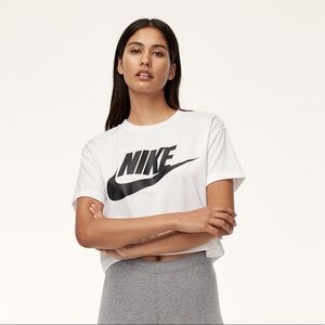 White Nike crop top